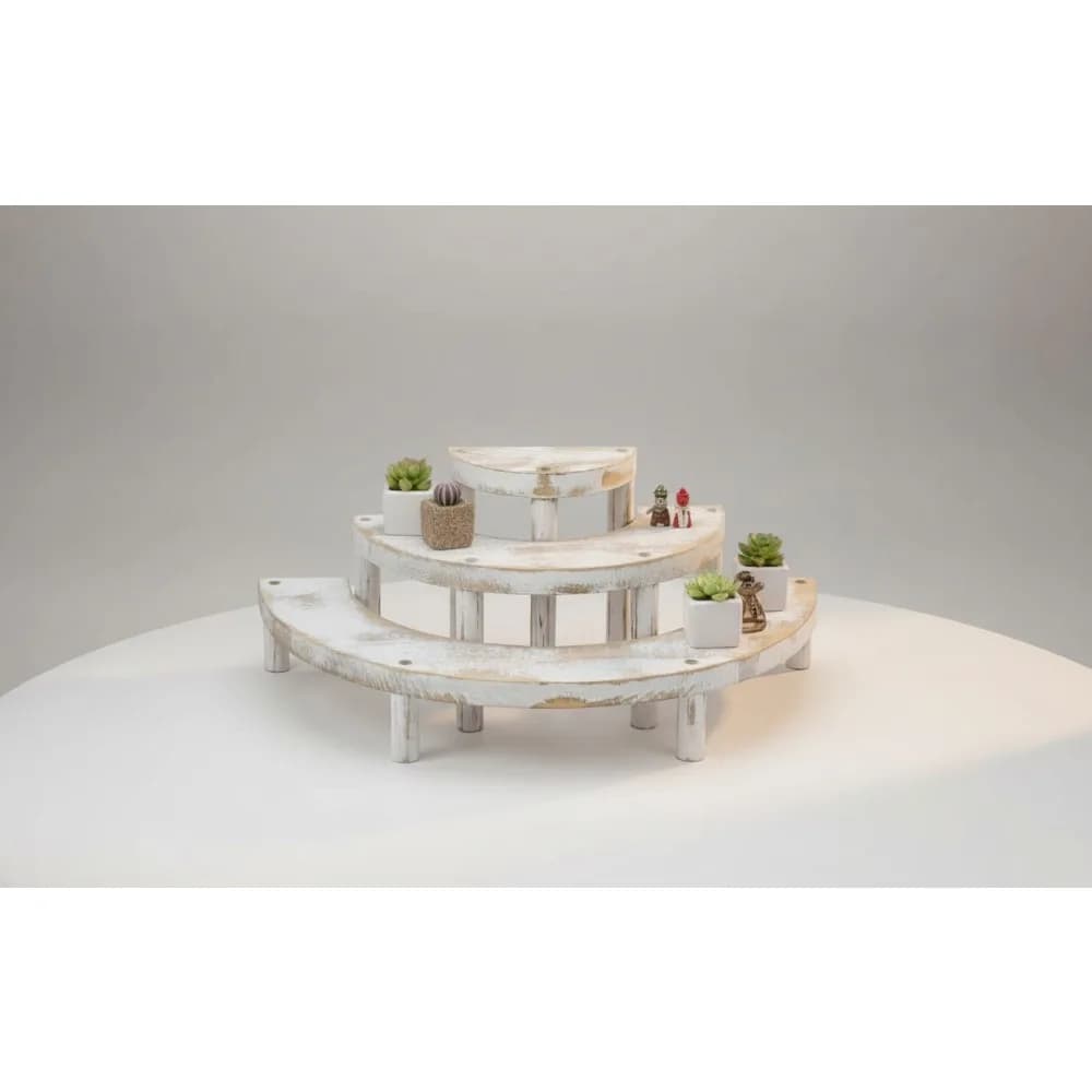 3 level wooden display, vintage organizer for perfumes, tricks, cupcakes and collections, multifunction shelf