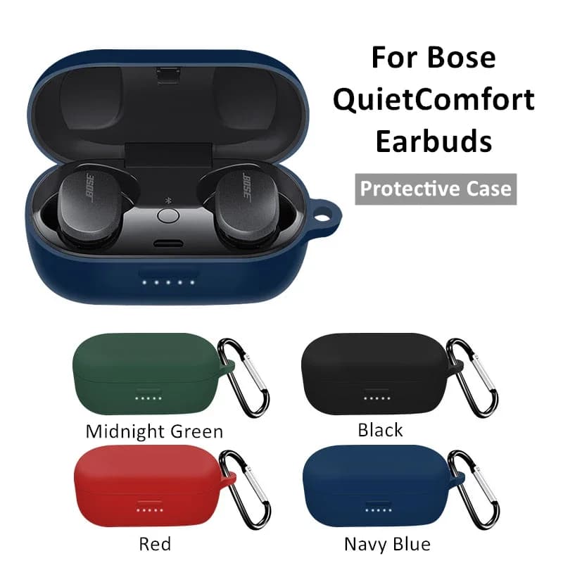Custodia protettiva in silicone morbido per Bose QuietComfort 2024 Custodia per auricolari Custodia antiurto per auricolari Bluetooth senza fili con gancio