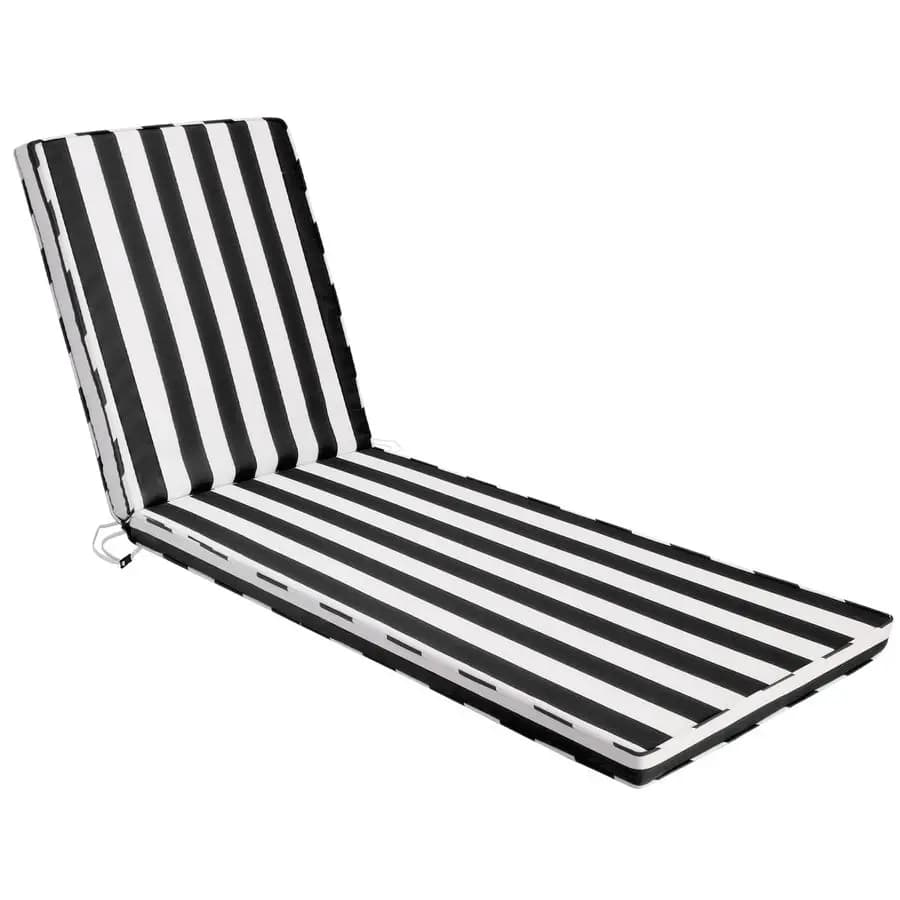 Set di 2 Cuscini per Lounge da Esterno, 71x22x3 cm, Cuscini per Sedie da Patio con Fodere Lavabili per Piscina, Giardino, Prato, Nero