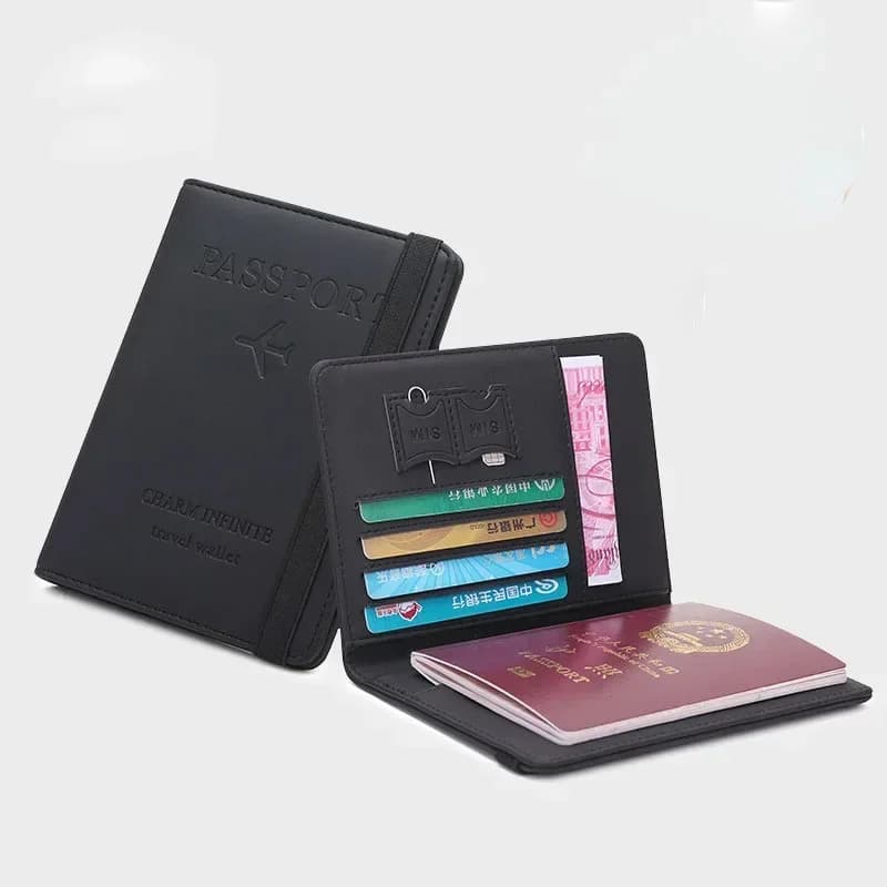 Travel passport protective case for women and men PU leather credit card protective case
