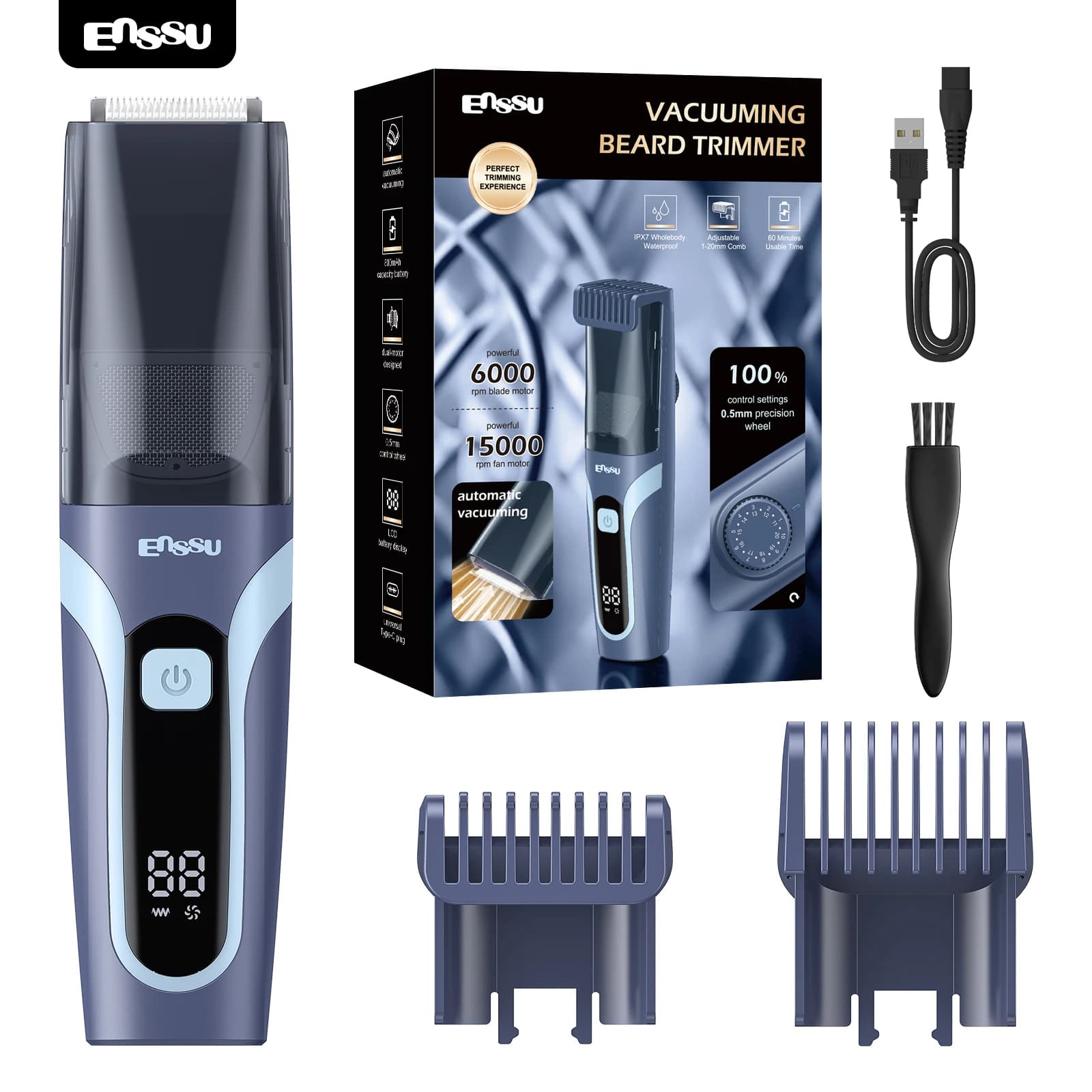 Professional Vacuum Haircuts for Men, USB Rechargeable, Electric Rulebar for Home Use