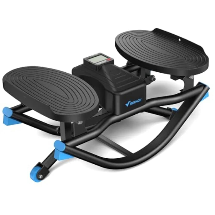 Stepper Oscillante per Esercizi a Casa, Stepper 3D con Bande di Resistenza per Allenamento Completo del Corpo e Equilibrio a Basso Impatto
