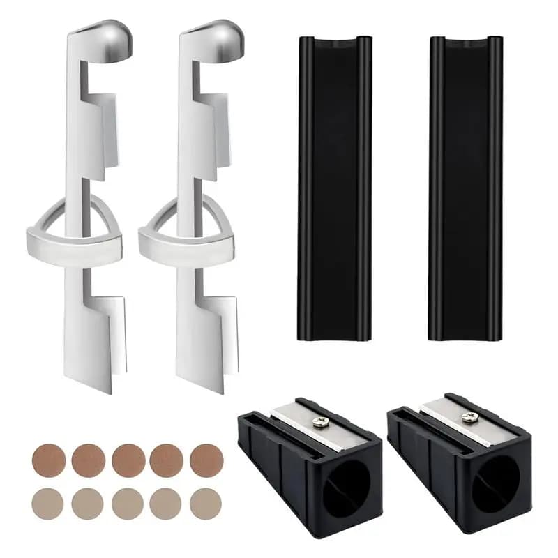 Kit di Riparazione per Stecche da Biliardo A65G: 2 Morsetti per Stecche, 10 Punte per Stecche, 2 Modellatori per Palle da Biliardo, 2 Trimmer per Punte di Stecche