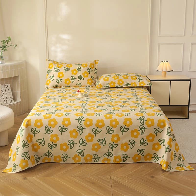 1pc 100% cotone addensato lenzuolo pianta fiori stampati singolo doppio top king lenzuola puro cotone singolo formato biancheria da letto per bambini