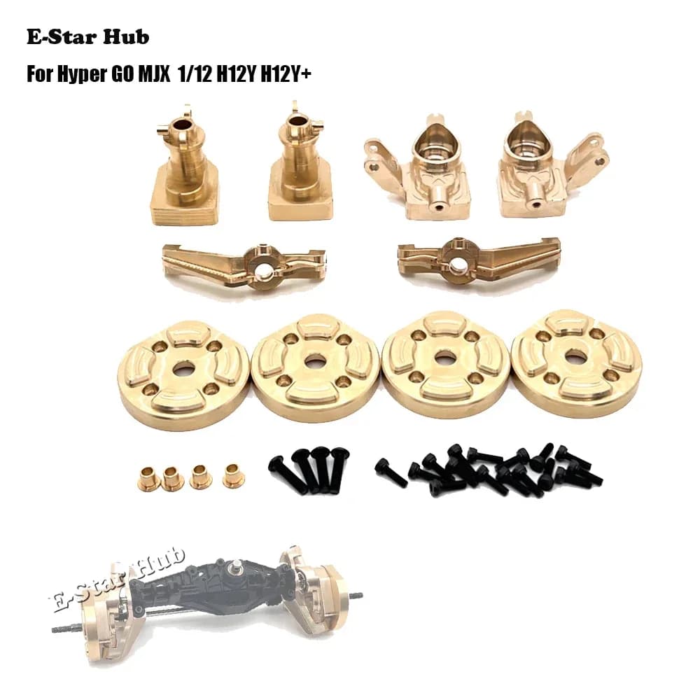 Coppa dello Sterzo in Ottone, Copertura del Cambio Posteriore, Contrappeso per Auto RC Hyper GO MJX 1/12 H12Y H12Y+, Parti di Aggiornamento in Metallo