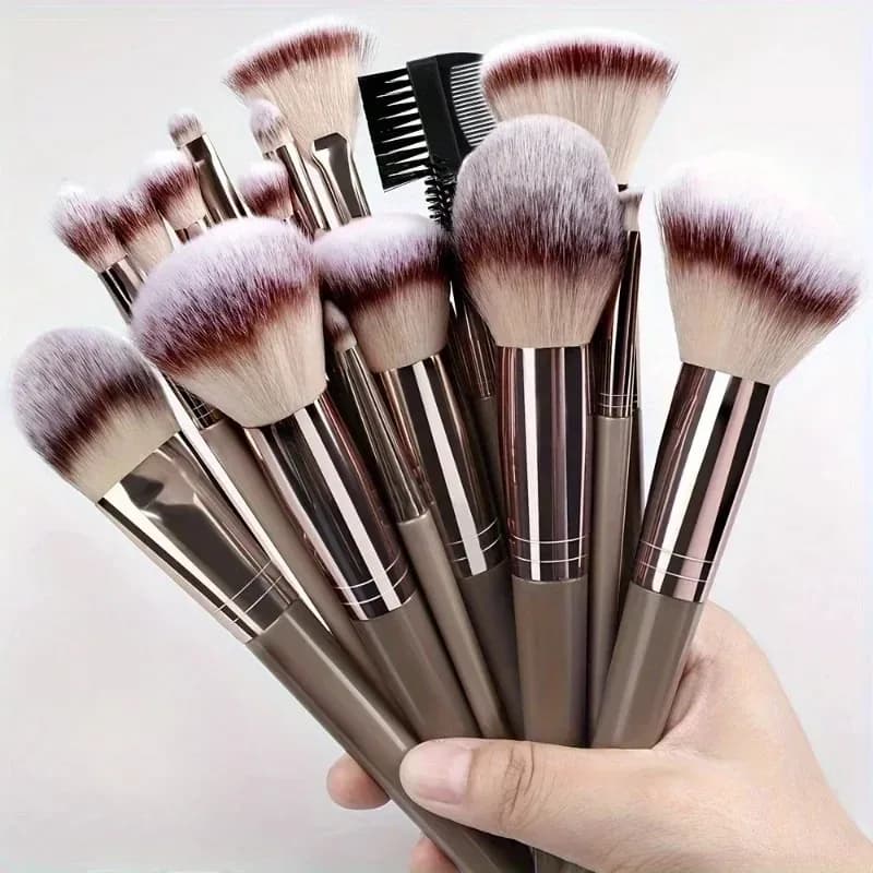 Professional Makeup Brush Set from 10-15 pieces | Background Brushes, Shade, Eyebrows and Eyelashes | Gift Set for Holidays