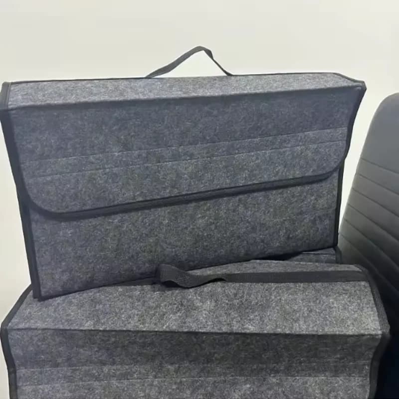 Car Accessories Felt Storage Box Large Anti Slip Compartment Boot Storage Organizer Tool Car Storage Bag Organizer in the car