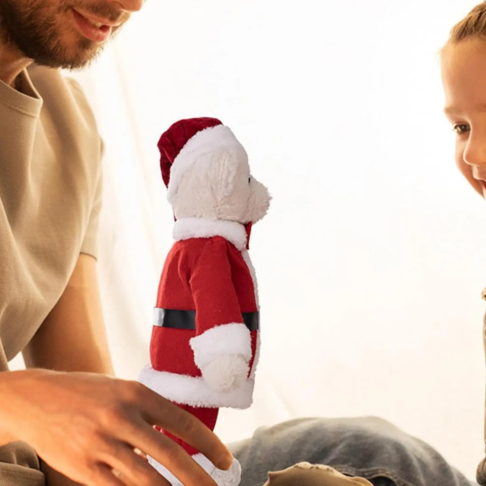 Orsetto di Natale in peluche, cartone animato, peluche da coccole in piedi, orso di peluche per