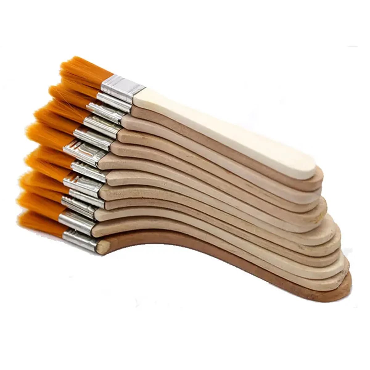Set of 12 Nylon Brushes with Premium Synthetic Seeds for Acrylic Painting, Oil and Watercolor - Essential Art Supplies