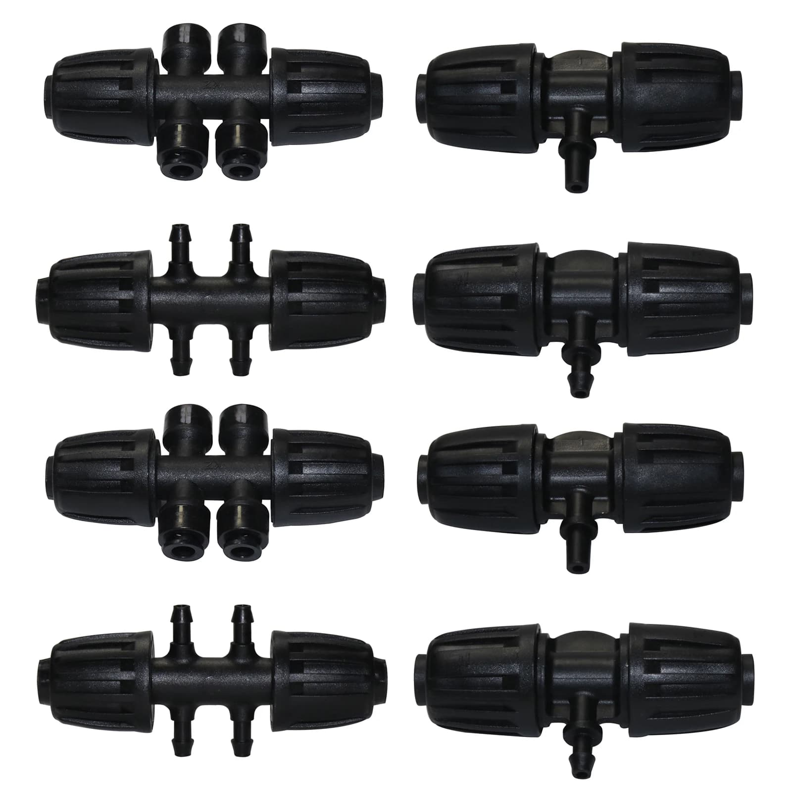 20 pcs 16mm to 4/7mm Pipe Garden Connector Flower Irrigation Adapter Water 6 Vie PE Tube 1/4 ''Micro Tube Connector Common