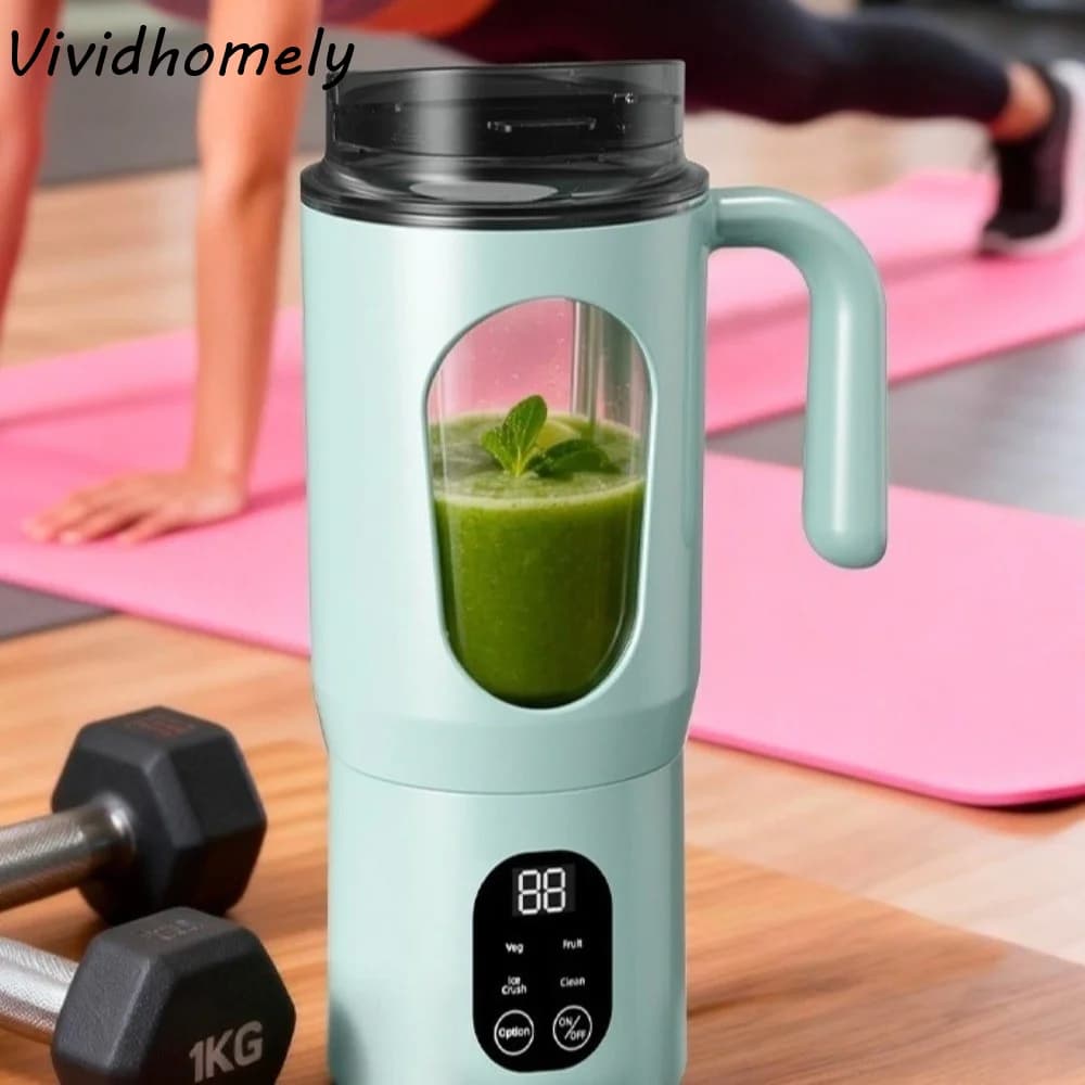 Large Capacity Portable Juice Maker Wireless Leak Proof Handheld Blender Bottle Rechargeable Digital Display Juicing Cup Outdoor