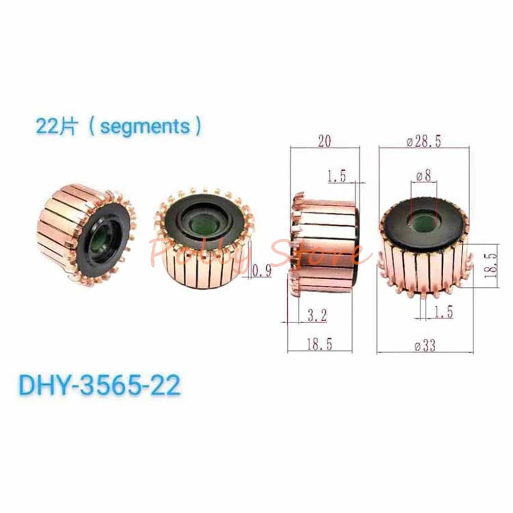 5pcs CP2201 DHY-3565-22 28.5*8/9.5/10*18.5(20)*22P Teeth Copper Bars Alternator Electric Motor Commutator Hook for Mixer Blender