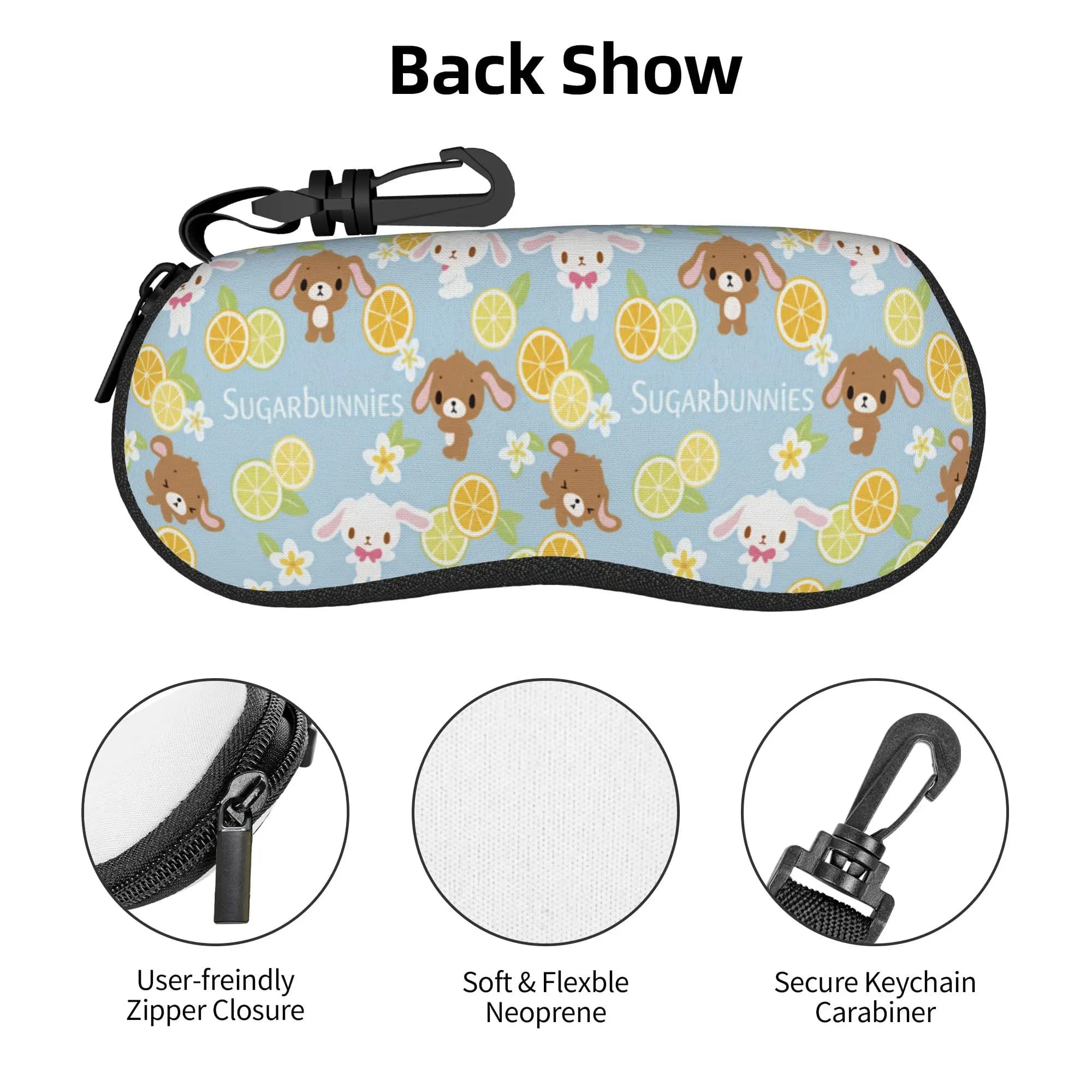 Cartoon Sugarbunnies Japan Anime Custodia per occhiali da vista Donna Uomo Borsa protettiva morbida per occhiali da sole