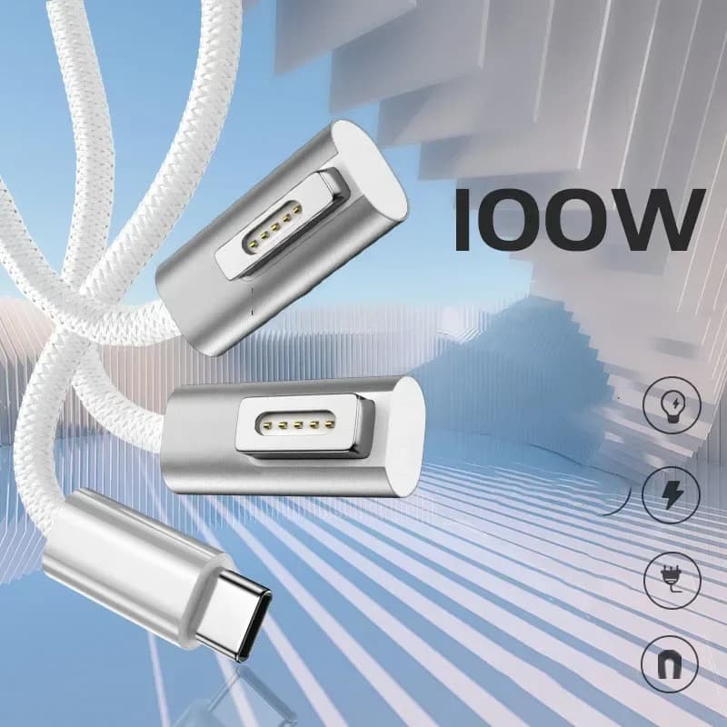 100W Fast Laptop Charging Cable for Macbook Air Pro USB C Type C Magnetic Plug Adapter for Magsaf * 1 2