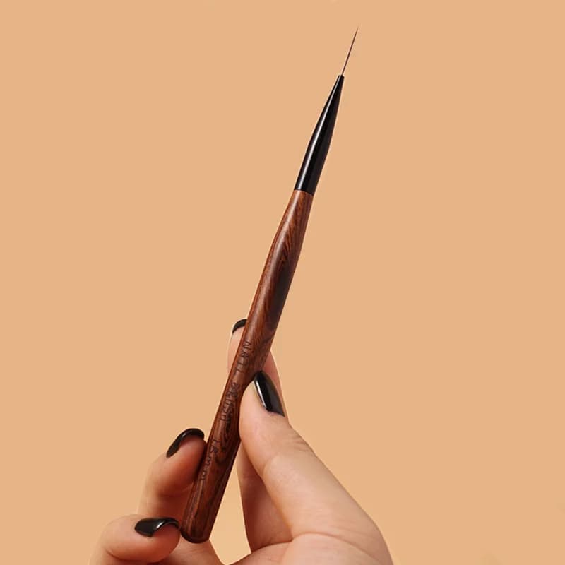 1/3PCS Sandalwood Handle Brush Art Liner For Manicure Painting Brush Uv Gel Extension Builder Drawing Pen