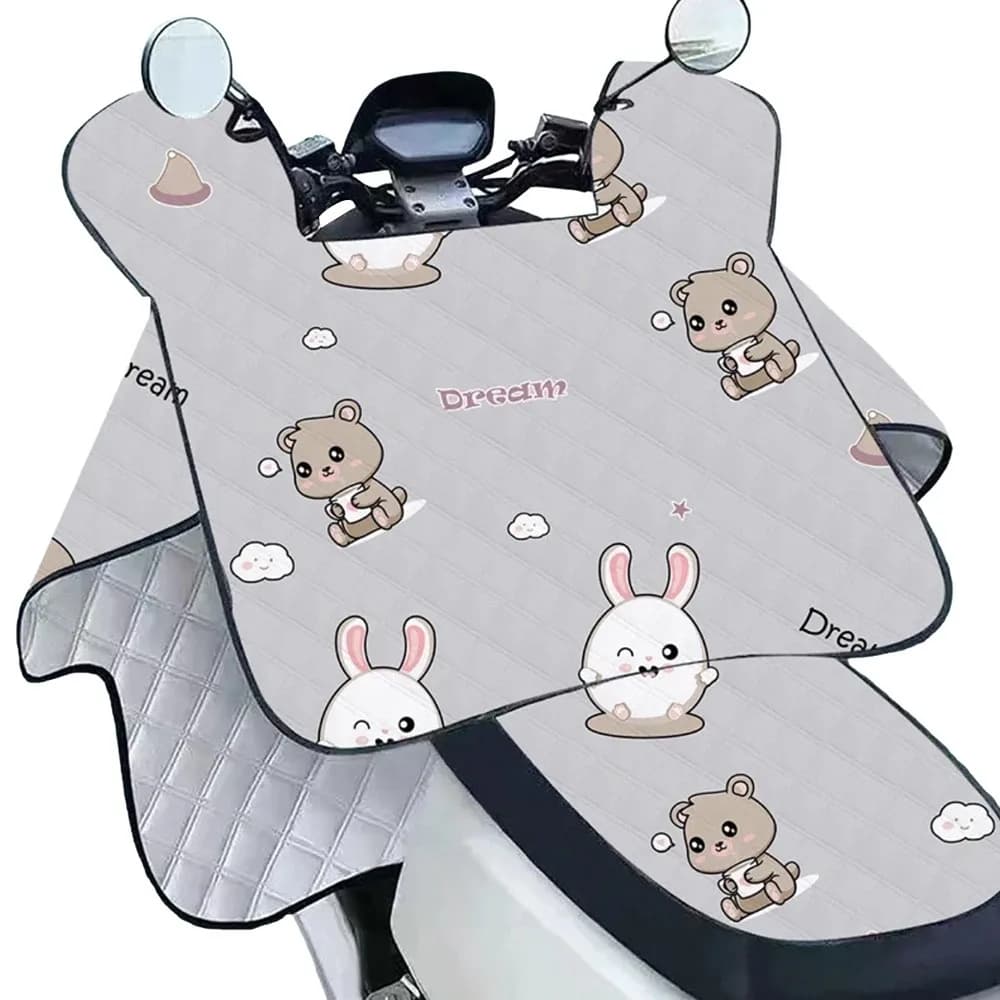 Guanti per protezione solare per veicoli elettrici parasole Guanti da manubrio per moto antivento impermeabili Cartoon resistenti ai raggi UV