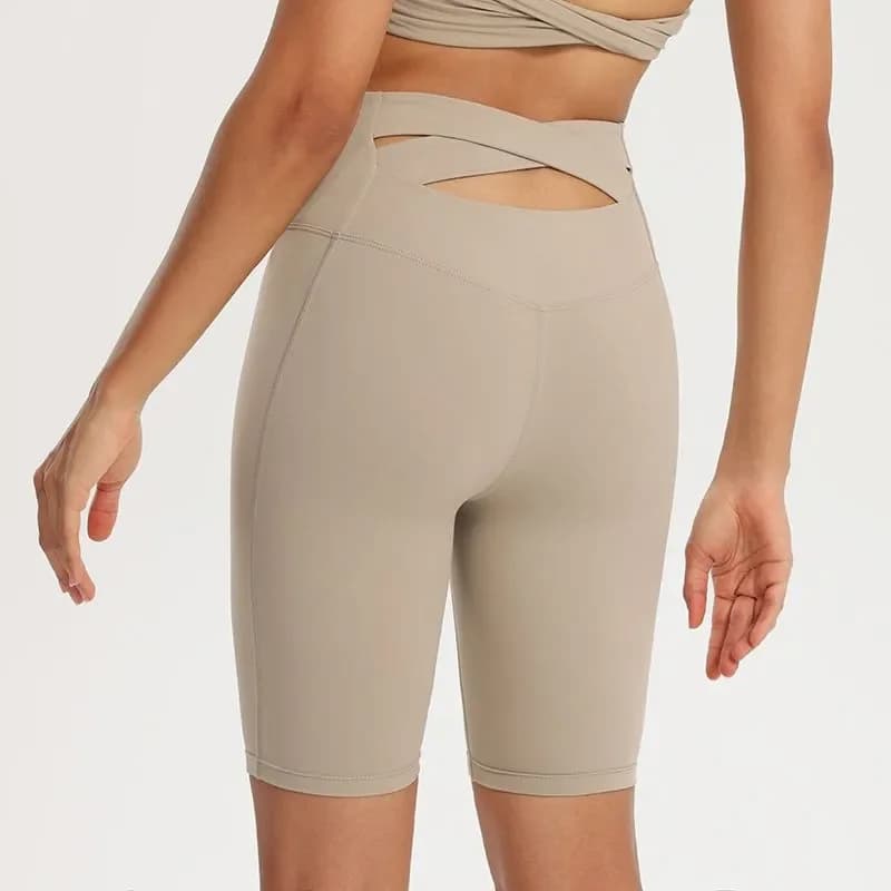 Pantaloncini da ciclista a vita alta da donna, morbidi come il burro, per allenamento e yoga