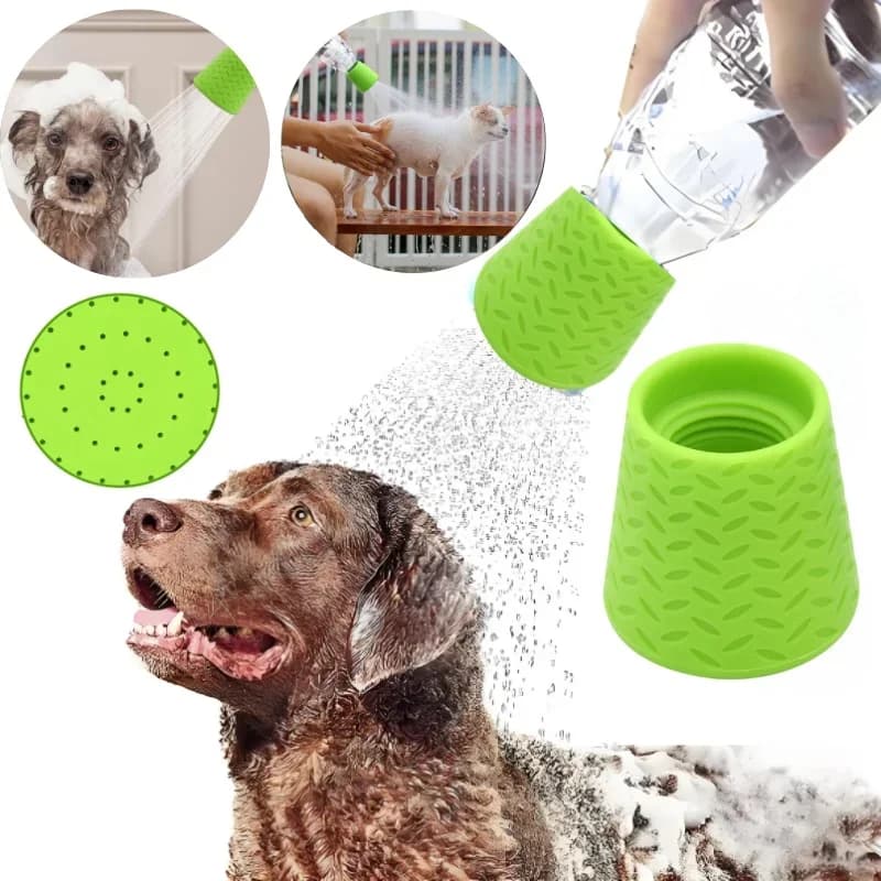 Soffione doccia portatile in silicone per esterni, tipi di cani, soffione doccia portatile, attacco per bottiglia per doccia esterna portatile