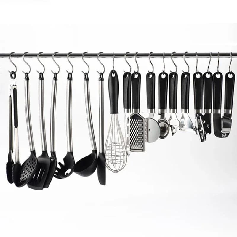 Gancio a forma di S in acciaio inossidabile da 10 pezzi, gancio per asciugamani durevole per cucina, bagno, cucina domestica per gancio per piante in vaso sospeso da bar