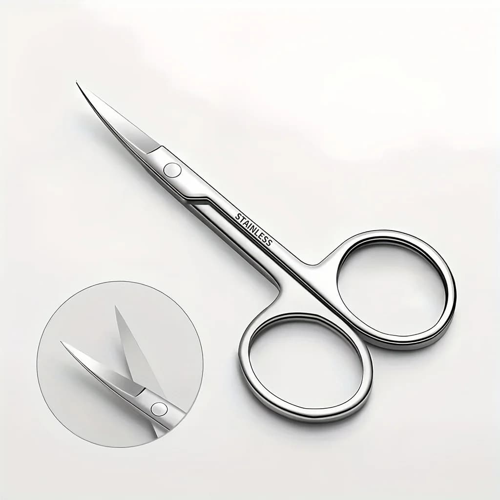 Professional Stainless Steel Eyebrow Scissors Sharp Blades for Precise Facial Hair Eyebrows Beard Nose Nail & Foot Manicure Tool
