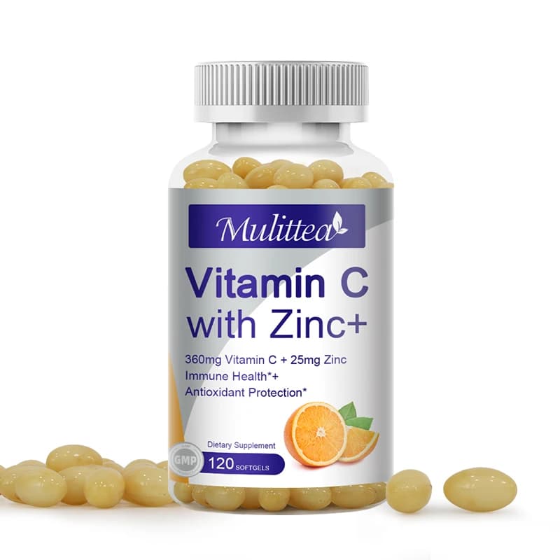 Mulittea Premium vitamin C and zinc for energy production improves complexion illuminates skin with daily vitamin supplements