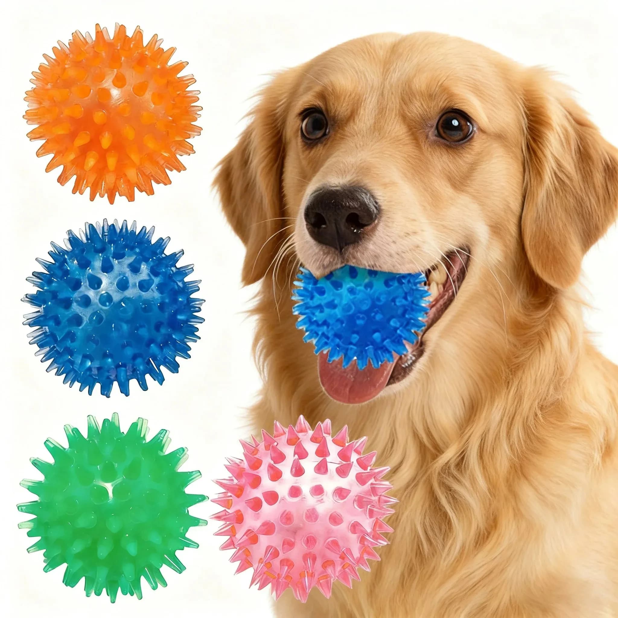 Palla Giocattolo per Cani in TPR con Punte, Resistente, per la Pulizia dei Denti, Giocattolo Molare Galleggiante e Rimbalzante, Interattivo per la Cura Orale degli Animali Domestici