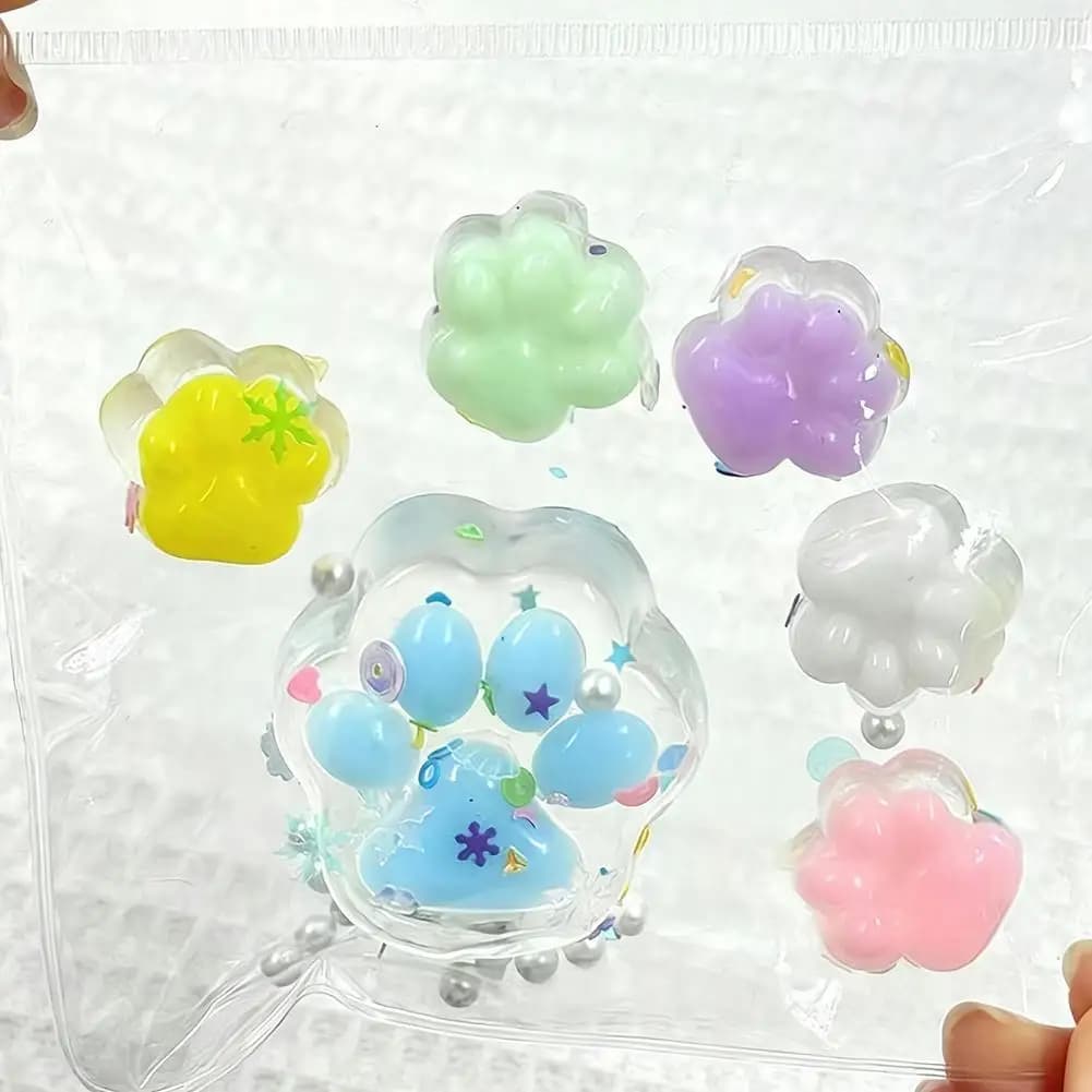 Giocattoli multifunzionali a forma di zampa di gatto, trasparenti, luminosi al buio, morbidi in TPR, antistress, 1 set per bambini, regalo per le vacanze