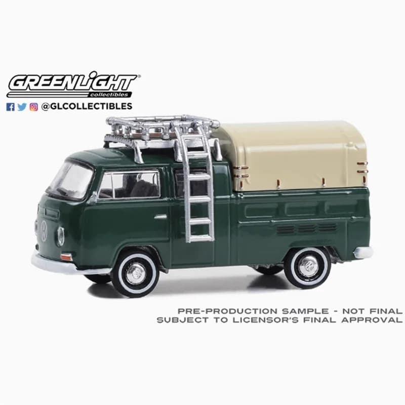 Nuovo Greenlight Diecast 1/64 Bilancia 1969 VW T2 Doppia Cabina Pickup con Portapacchi In Lega di Simulazione Modello di Auto Collezione Display giocattolo