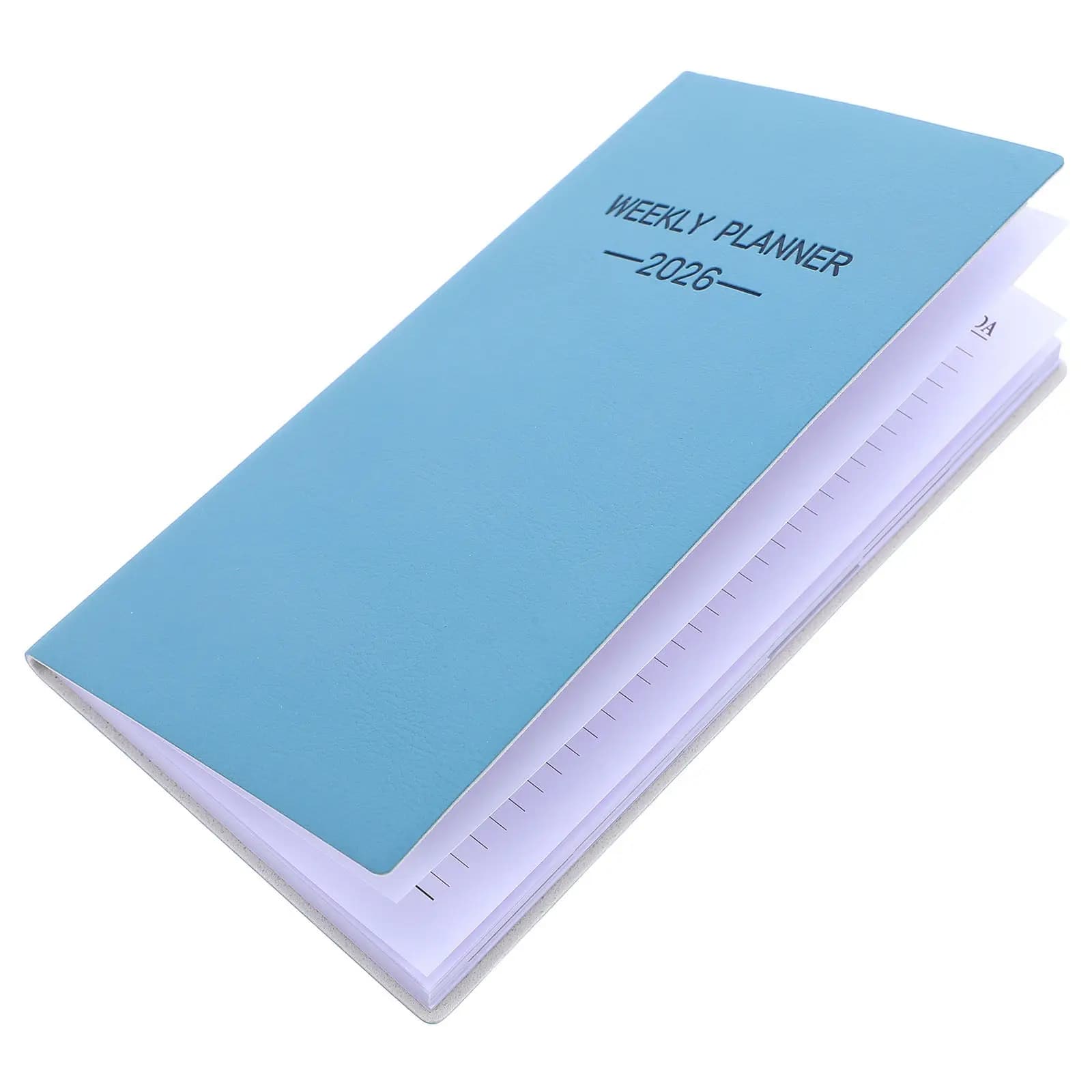 Agenda Settimanale A6 2026, Sottile e Portatile, Copertina in PU, Rilegatura Cucita, Carta Spessa, Organizer per Viaggi, Ufficio, Casa, Taccuino