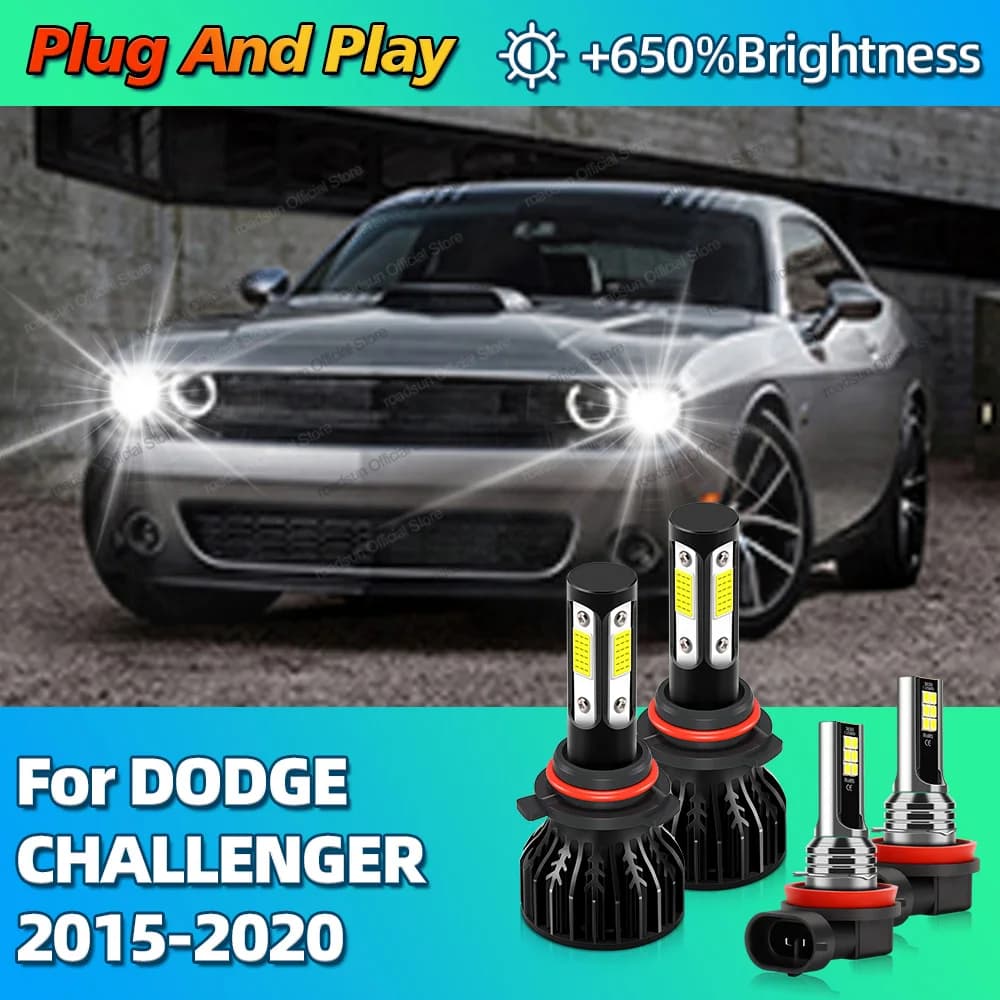 2/4 pezzi 30000LM faro a LED HIR2 9012 lampadine per auto H8 fendinebbia lampada Canbus per DODGE CHALLENGER 2015 2016 2017 2018 2019 2020
