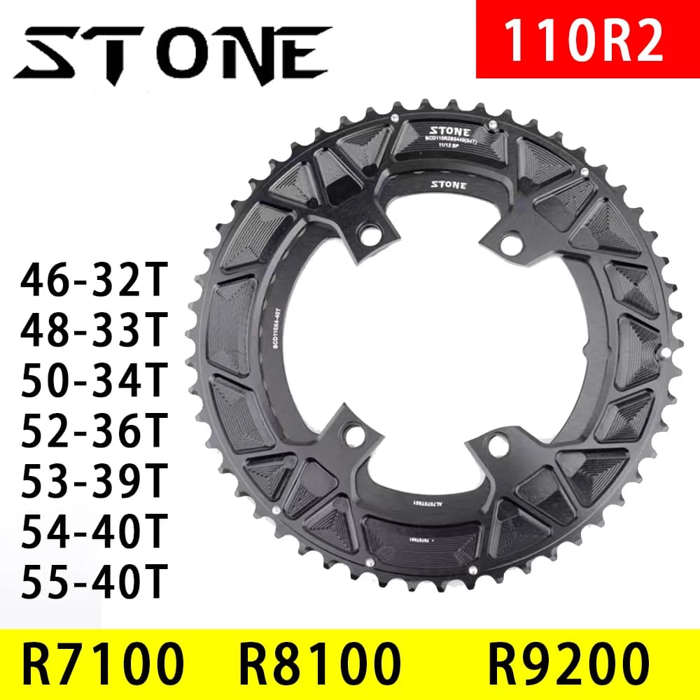 Pietra 110bcd Doppia Corona per Shimano 105 R7100 UT R8100 DA R9200 Bici Da Strada Rotonda 52 36T 53 39T 54 40T 50 34 48 33 46-32T 2X