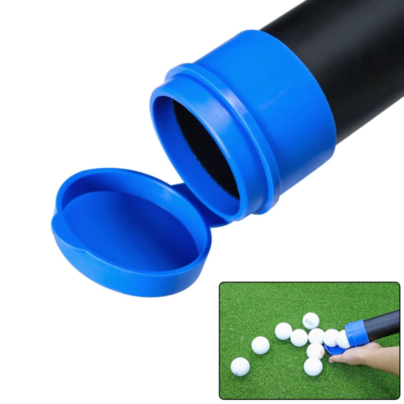 Golf Ball Shag Tube Cylindrical Body Golf Ball Retriever Tube Aluminum Finish Long-Lasting