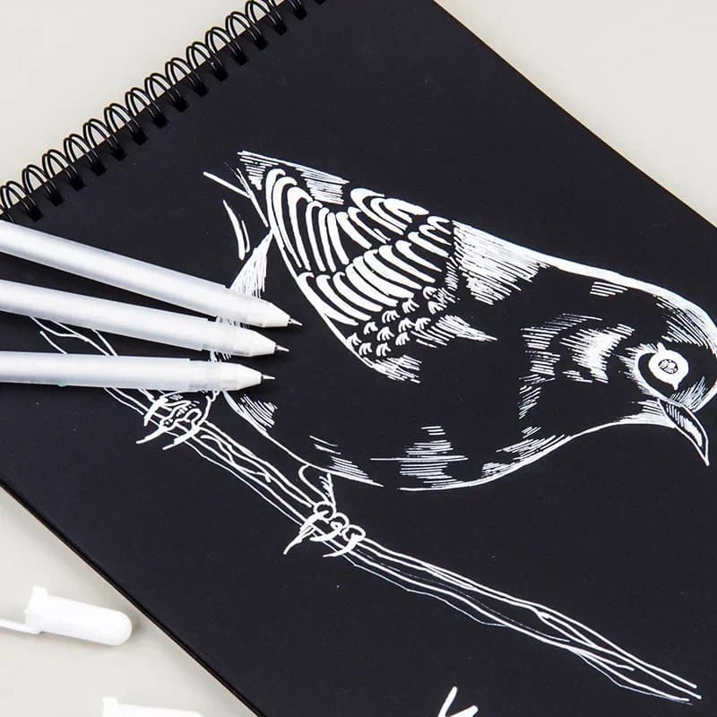 1PC Sakura Gelly Roll Gel Pen White Color 0.5mm 0.8mm 1.0mm High Light Marke Pen Black Cardboard Art Painting Pen