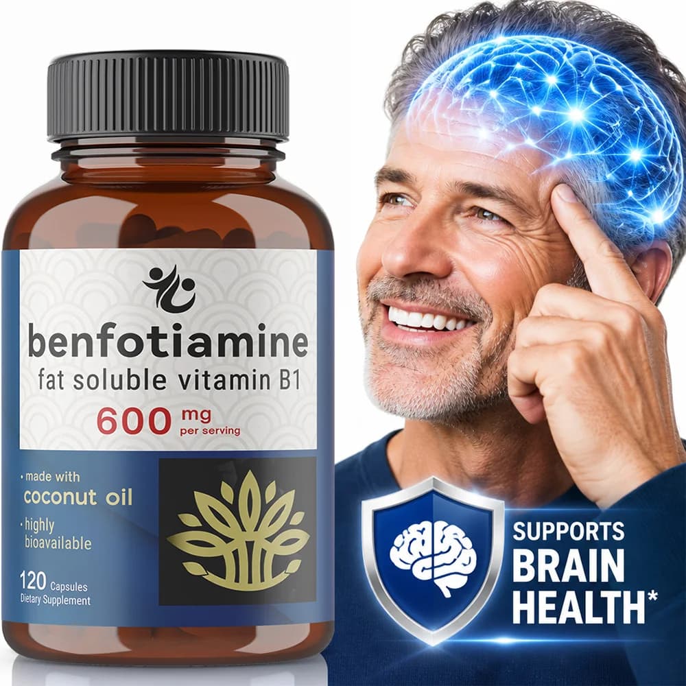 Benfotiamine 600mg | Superior Absorption Vitamin B1 for Energy Metabolism & Nerve Health | 120 Capsules Dietary Supplement