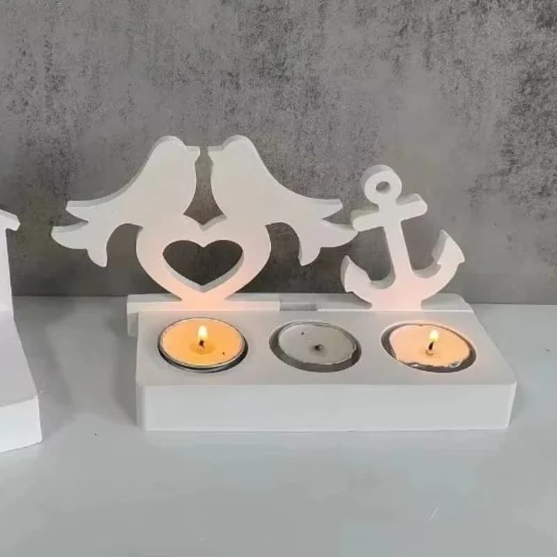 DIY Animal Candlestick Silicone Mold Bird Shape Candle Holder Craft Gifts Making Resin Gypsum Casting Molds Home Decor Supplies