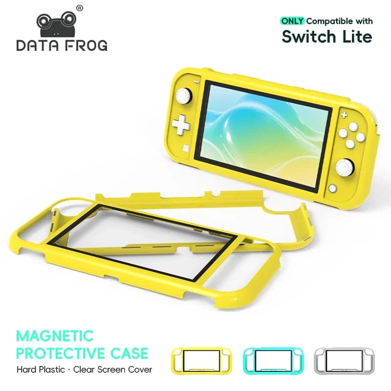 Custodia protettiva magnetica per Switch Lite, cover rigida in plastica anti-caduta con protezione schermo in acrilico trasparente HD