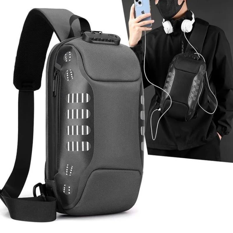 Chest bag, men's cycling backpack, waterproof and anti-theft business small backpack, multifunctional camouflage crossbody bag