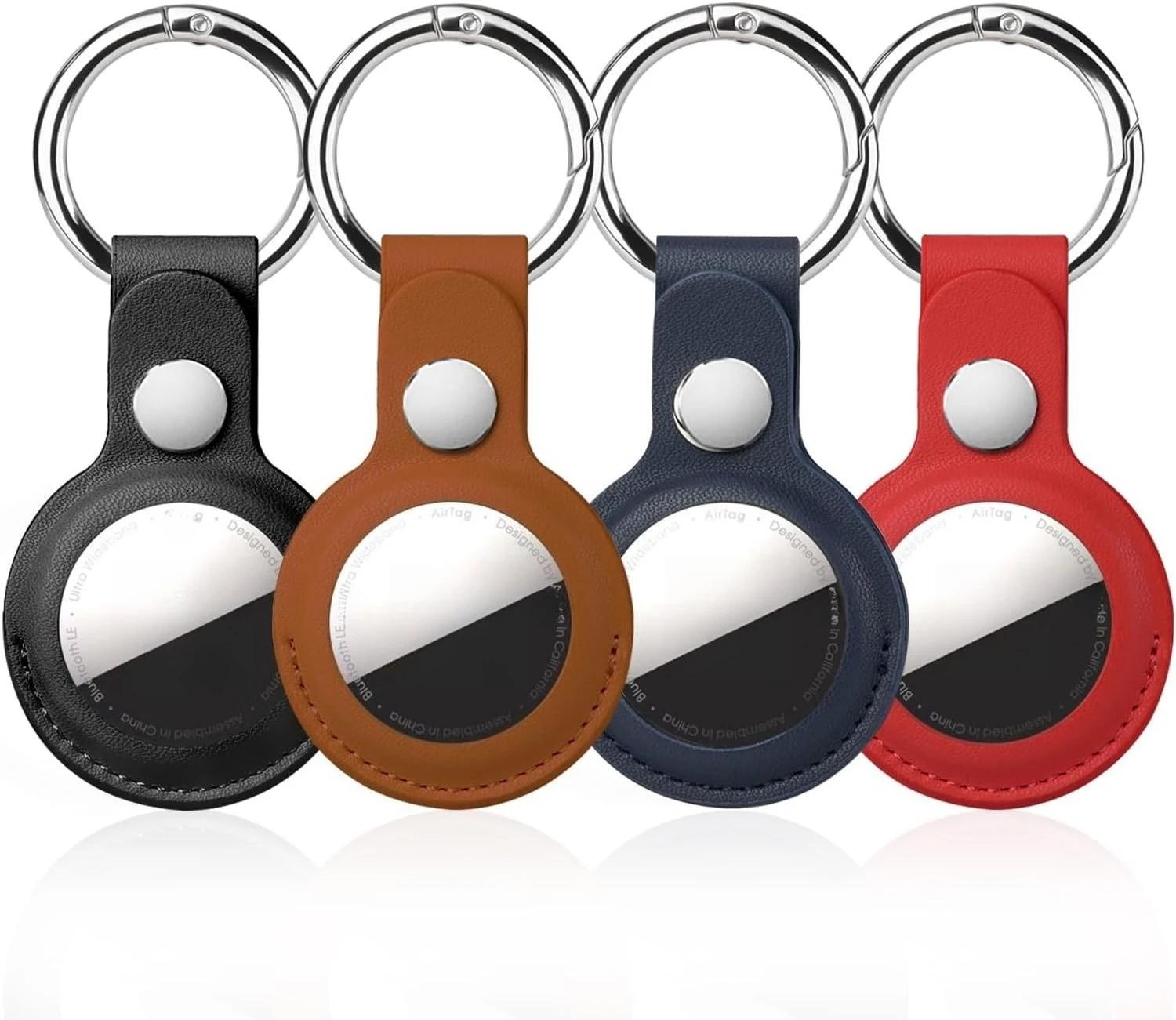 Vothoon PU Leather Case for Apple Airtag Protective Case Cover for Apple Locator Tracker Anti lost Device Keychain