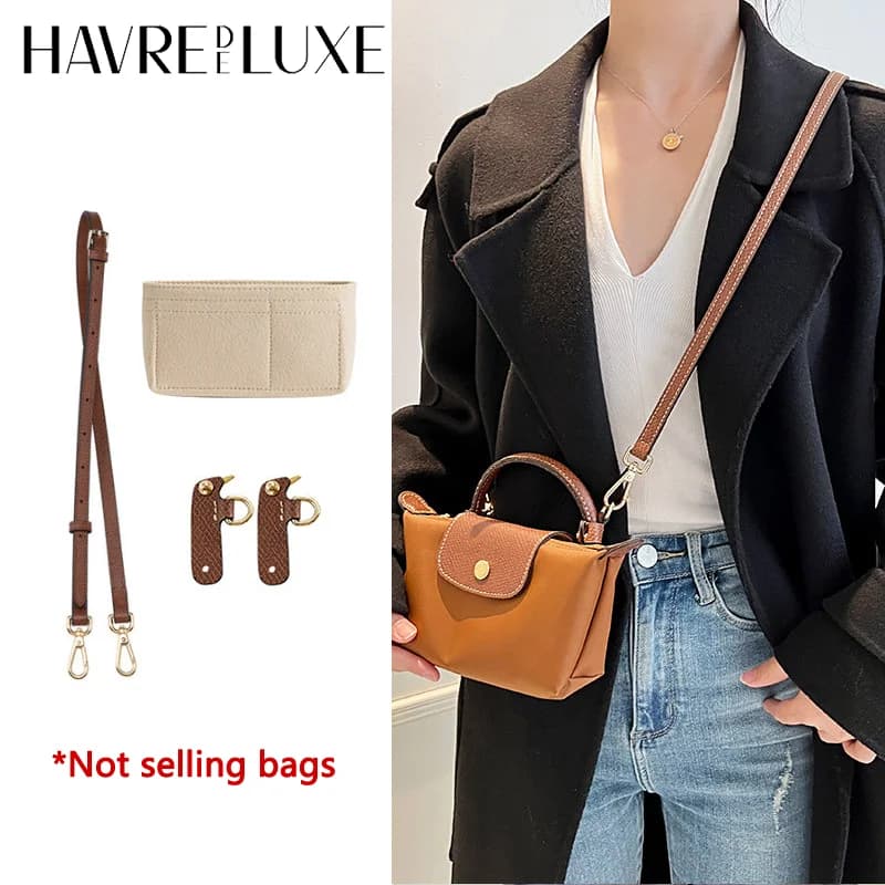 Tracolla di Ricambio in Pelle per Borsa Longchamp Mini, Resistente e alla Moda, Senza Foratura, Accessori per Borse