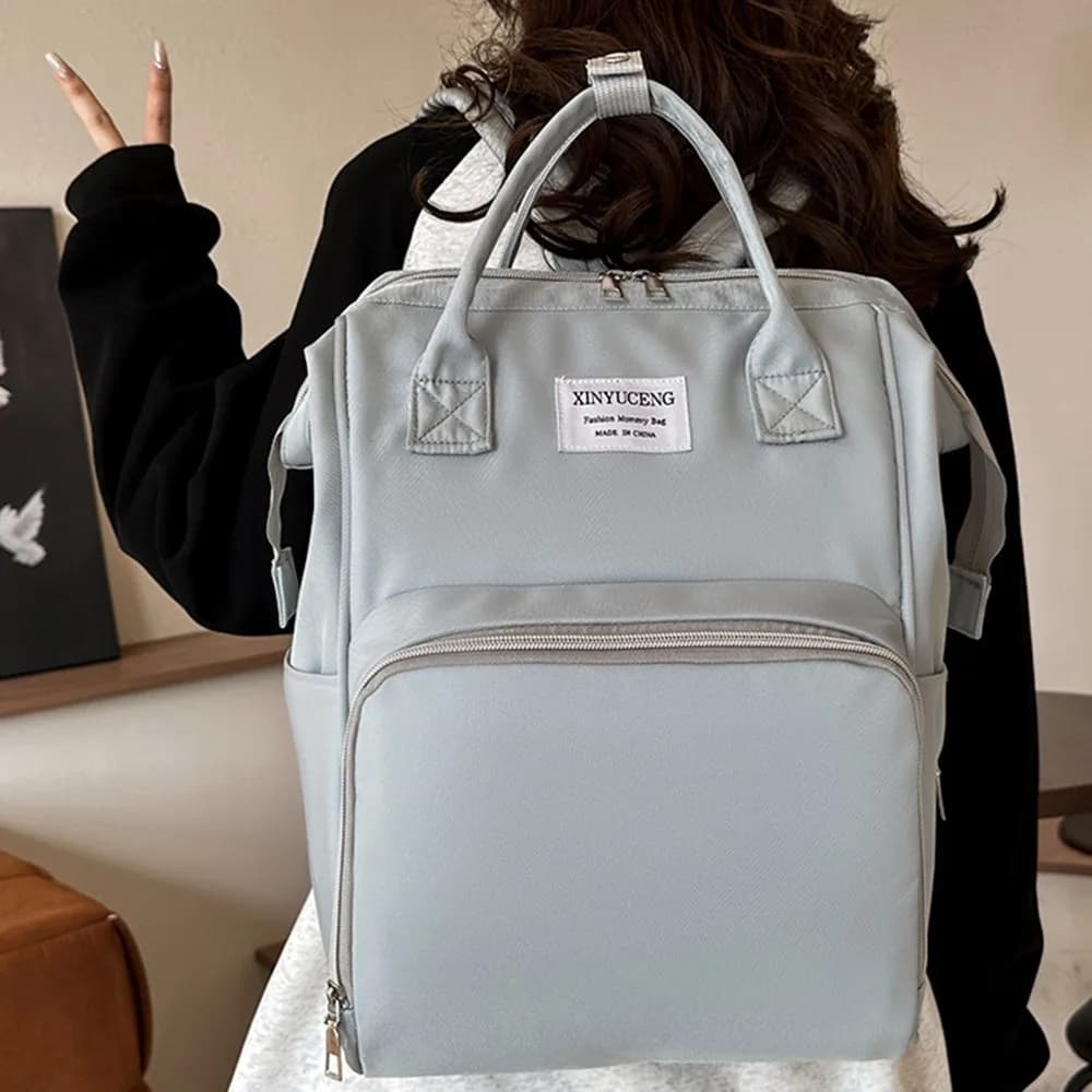 Multifunctional Mommy Backpack Oxford Cloth Solid Color Baby Diaper Bag Large Capacity Wear-resistant Mommy Shoulder Bag Baby