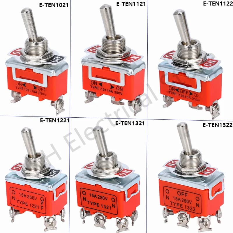 1 pcs new high quality 15A 250V SPST 2 4 6 terminal ON OFF self-locking waterproof cap lever switch