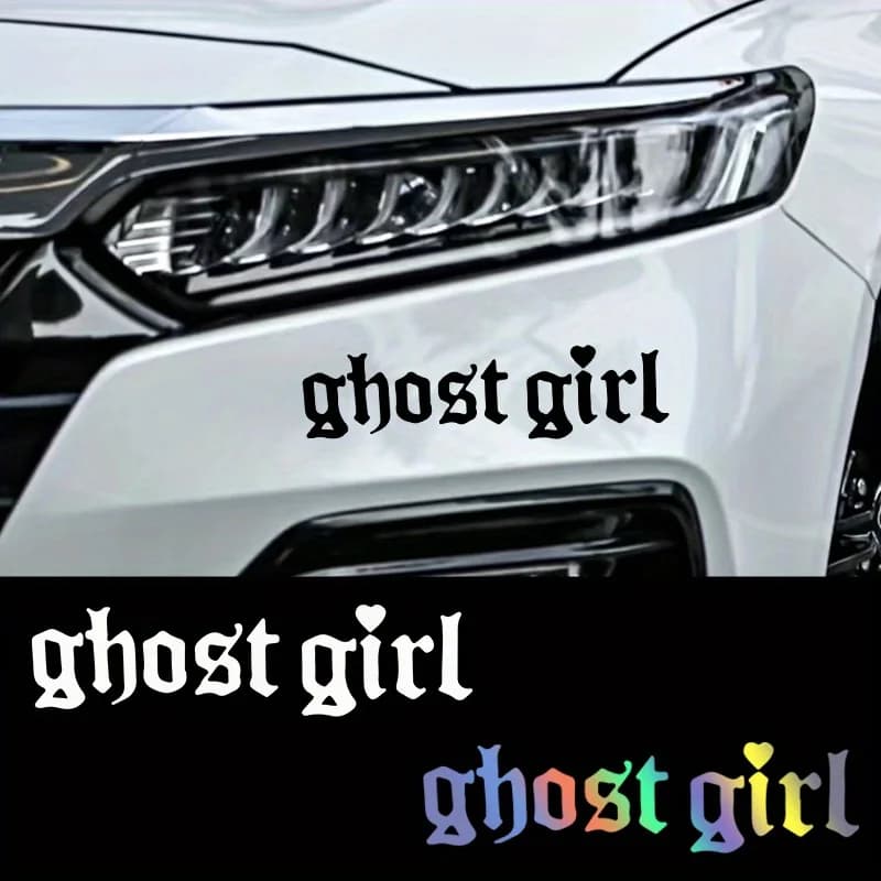 1 adesivo per auto con lettere gotiche Ghost Girl, adesivo in vinile impermeabile per carrozzeria, diversi colori