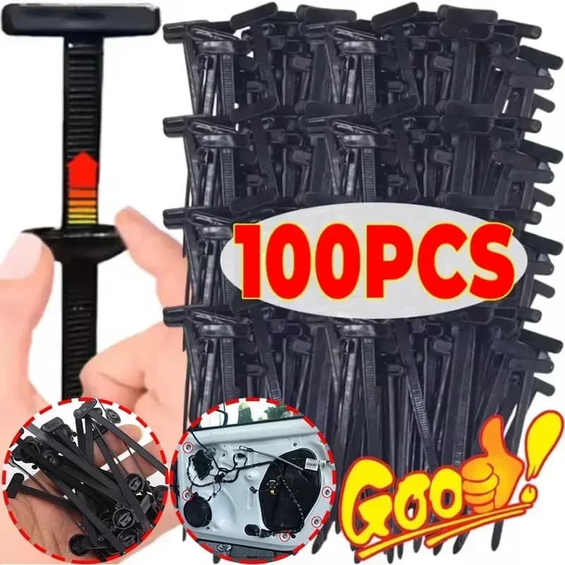 5-200 pz Fascette stringicavo in nylon - Fermacavi resistenti con design a perno e bottone, in plastica, per fissaggio auto e altri usi