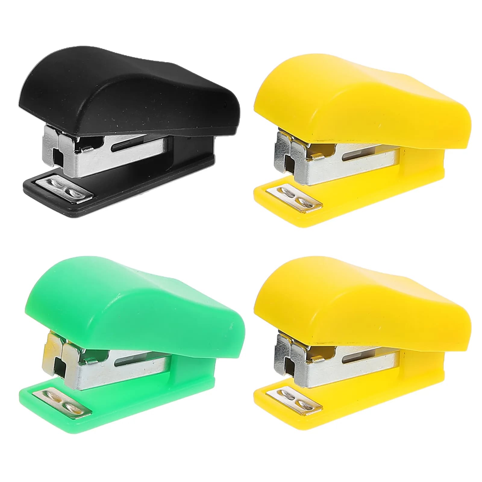 Mini cucitrice da tavolo a forma di cartone animato, 4 pezzi, portatile, per ufficio, casa, scuola, cancelleria, leggera, compatta, colore casuale