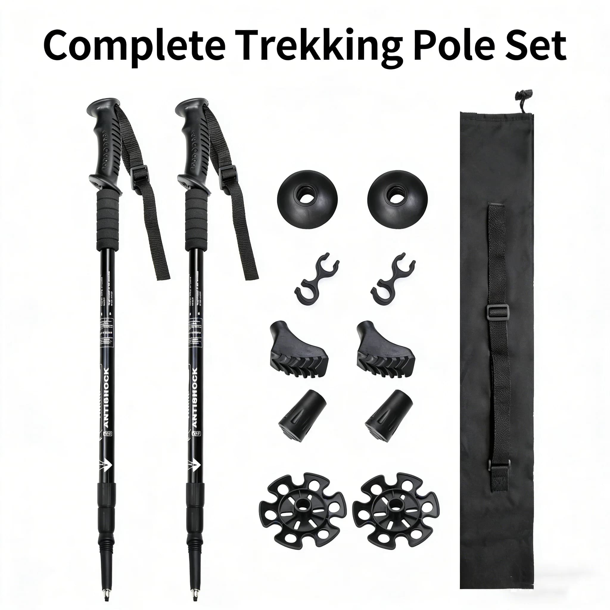 1 Pieghevole 4 Sezioni, Bastone Telescopic Portatile Lightweight for Hiking, Camping, Climbing, Open travel