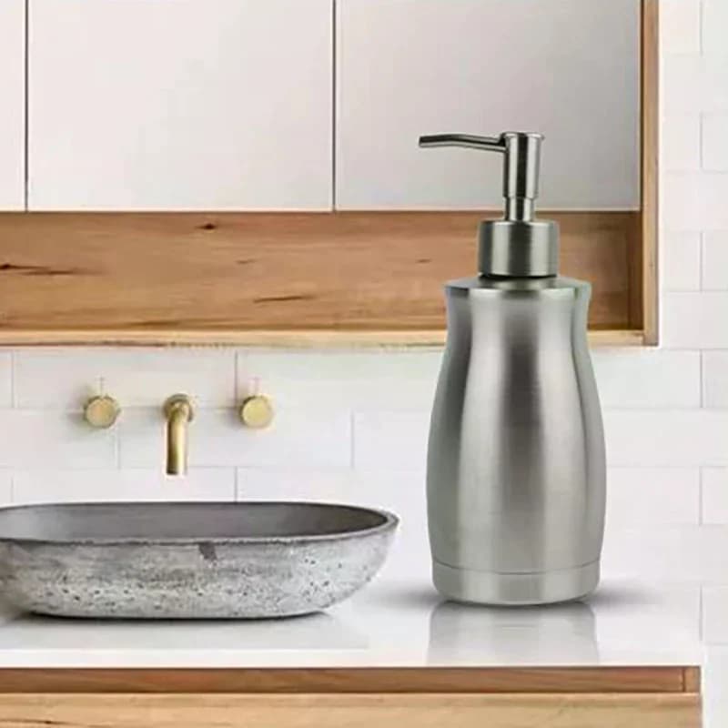 Dispenser di Sapone da Bancone in Acciaio Inox Spazzolato, Resistente alla Ruggine e alle Perdite, Pompa per Sapone Liquido per Cucina e Bagno