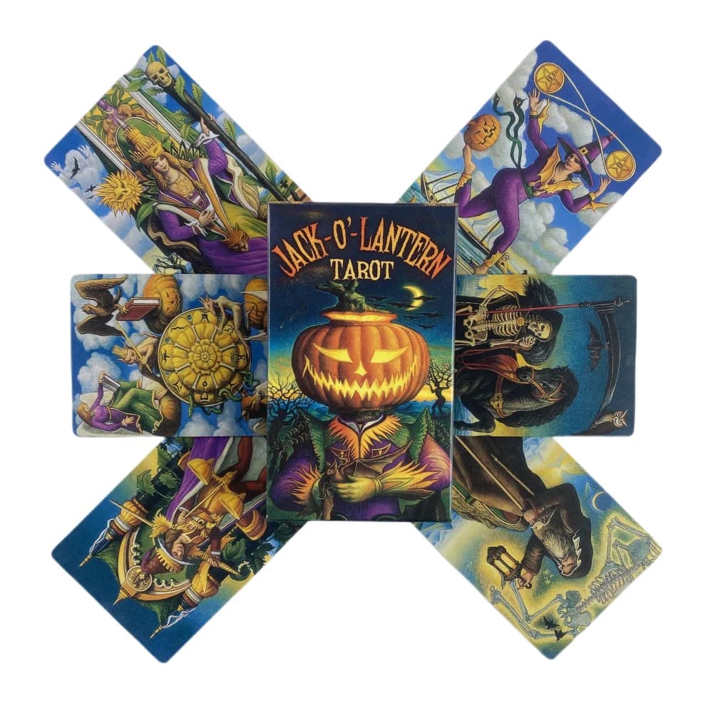 Carte dei Tarocchi Jack-O'-Lantern, un mazzo da 78 carte, Oracle di Halloween, edizione inglese, visioni divinatorie, giochi da tavolo