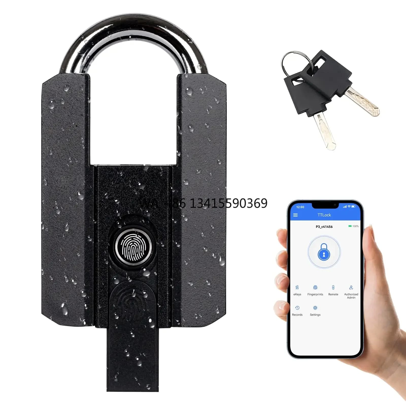 Tediton Candado Con Huella TTlock Antifurto per impronte digitali Lucchetti sportivi intelligenti Lucchetto intelligente impermeabile IP67 con chiavi