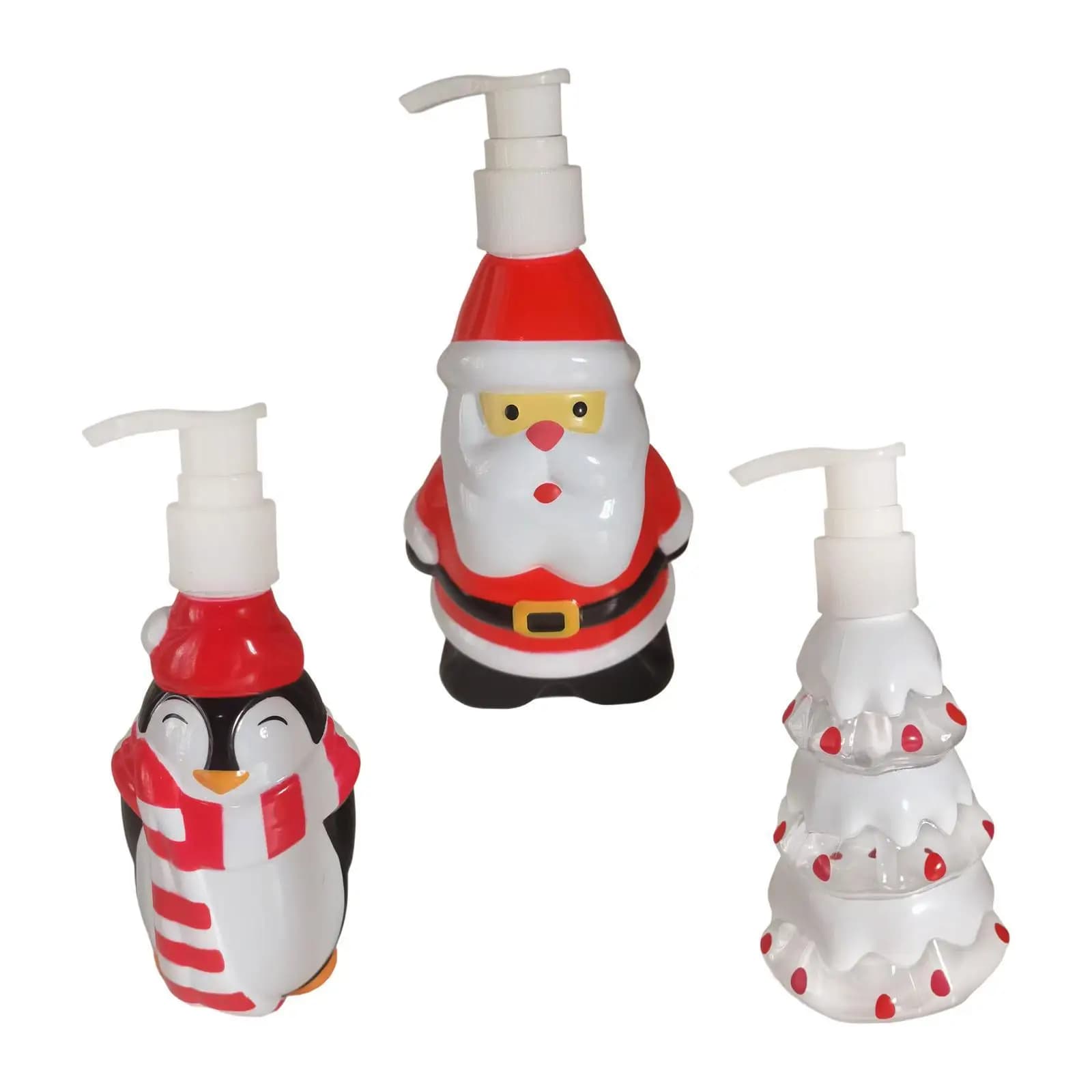 Dispenser di Sapone Ricaricabile Natalizio, Contenitore Portatile in Plastica con Pompa per Bagno, Cucina e Viaggi
