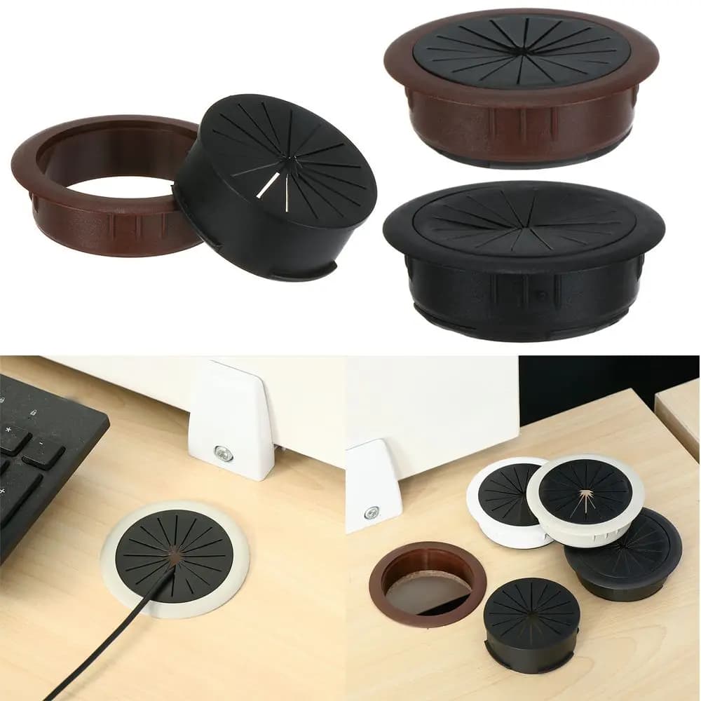 Practical Cable Clamp Office Organizer Wire Hole Cover Desk Table Cable Fastener Computer Grommet Line Box